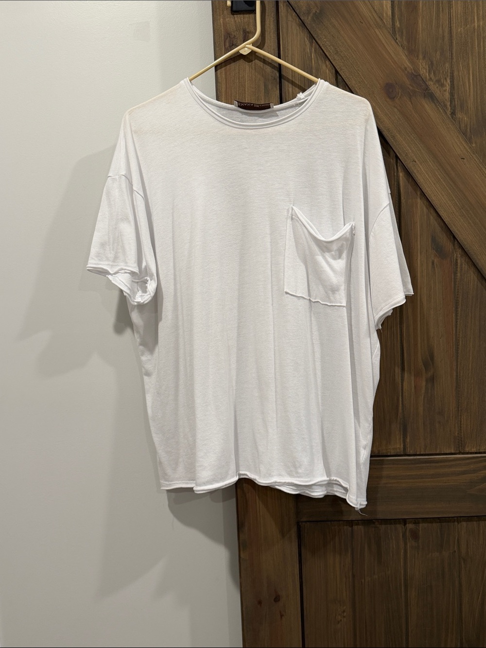 Zenana Outfitters White Short-Sleeve Pocket Tee